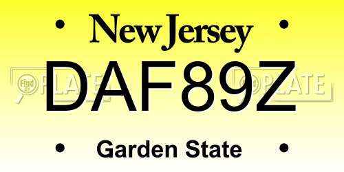 DAF89Z New Jersey License Plate
