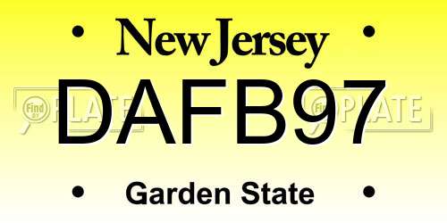DAFB97 New Jersey License Plate