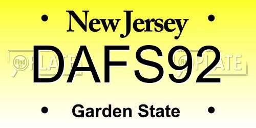 DAFS92 New Jersey License Plate