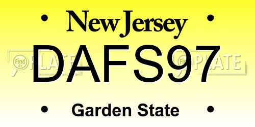 DAFS97 New Jersey License Plate