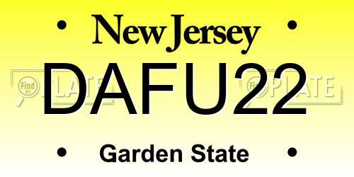 DAFU22 New Jersey License Plate