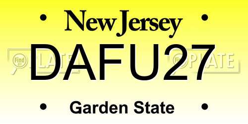 DAFU27 New Jersey License Plate