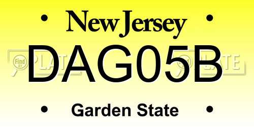 DAG05B New Jersey License Plate
