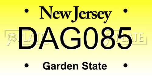 DAG085 New Jersey License Plate