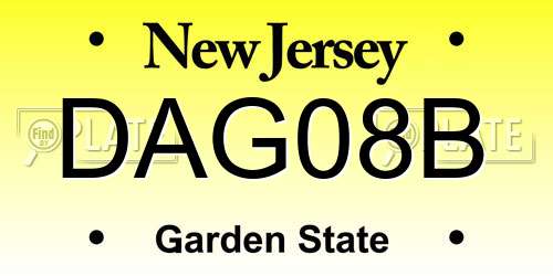 DAG08B New Jersey License Plate