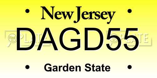 DAGD55 New Jersey License Plate