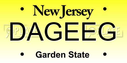 DAGEEG New Jersey License Plate