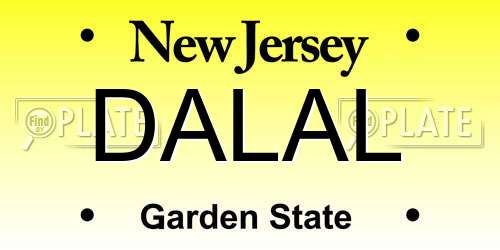 DALAL New Jersey License Plate