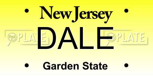 DALE New Jersey License Plate