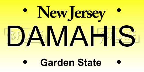 DAMAHIS New Jersey License Plate