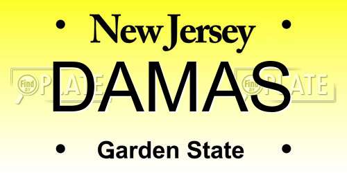 DAMAS New Jersey License Plate