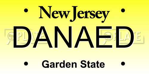 DANAED New Jersey License Plate
