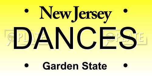DANCES New Jersey License Plate