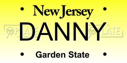 DANNY New Jersey License Plate
