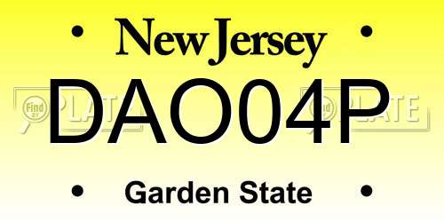 DAO04P New Jersey License Plate