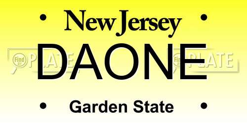 DAONE New Jersey License Plate