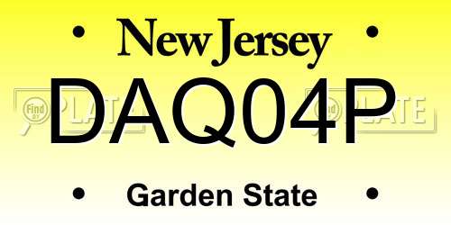 DAQ04P New Jersey License Plate