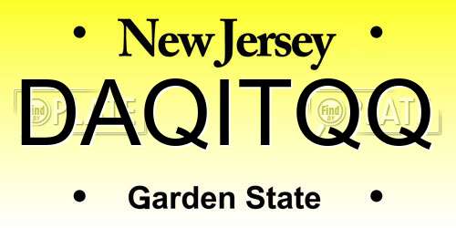 DAQITQQ New Jersey License Plate