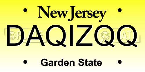 DAQIZQQ New Jersey License Plate