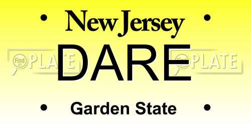 DARE New Jersey License Plate