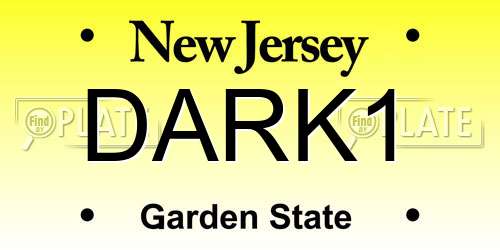 DARK1 New Jersey License Plate