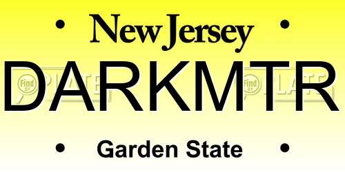 DARKMTR New Jersey License Plate
