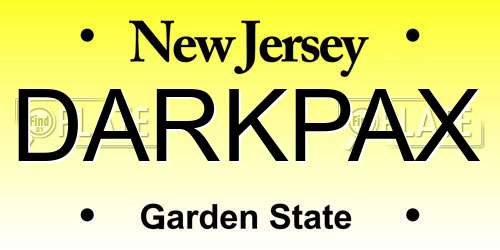 DARKPAX New Jersey License Plate