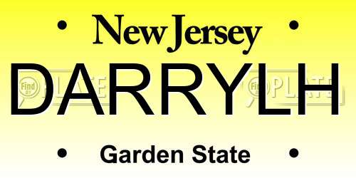 DARRYLH New Jersey License Plate
