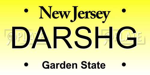 DARSHG New Jersey License Plate