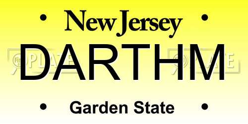 DARTHM New Jersey License Plate