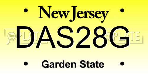 DAS28G New Jersey License Plate