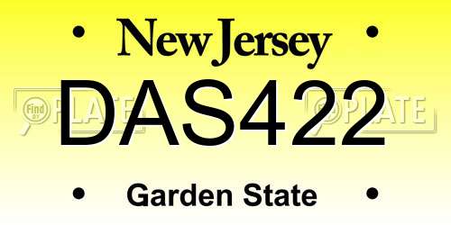 DAS422 New Jersey License Plate