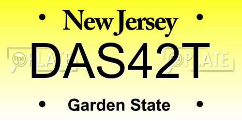 DAS42T New Jersey License Plate