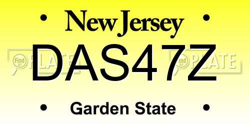 DAS47Z New Jersey License Plate