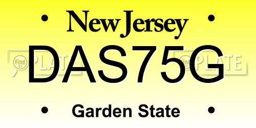 DAS75G New Jersey License Plate
