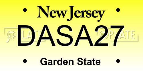 DASA27 New Jersey License Plate