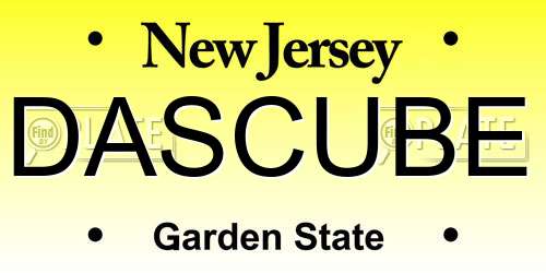 DASCUBE New Jersey License Plate
