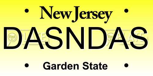 DASNDAS New Jersey License Plate