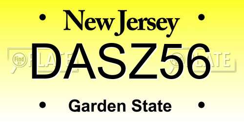 DASZ56 New Jersey License Plate