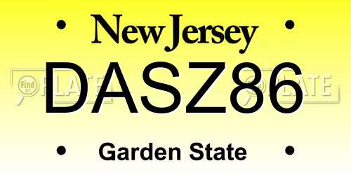 DASZ86 New Jersey License Plate