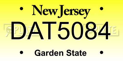DAT5084 New Jersey License Plate