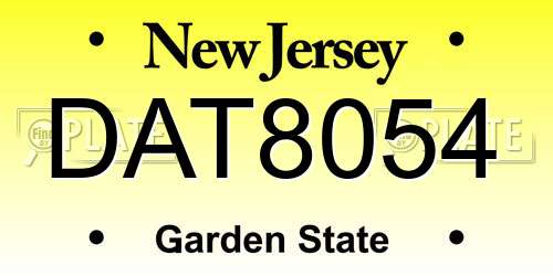 DAT8054 New Jersey License Plate