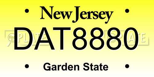 DAT8880 New Jersey License Plate