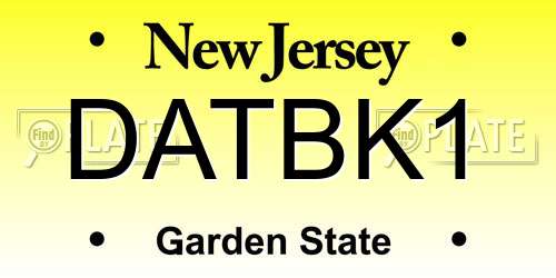 DATBK1 New Jersey License Plate