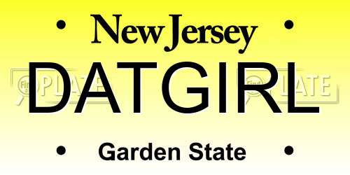 DATGIRL New Jersey License Plate