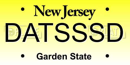 DATSSSD New Jersey License Plate