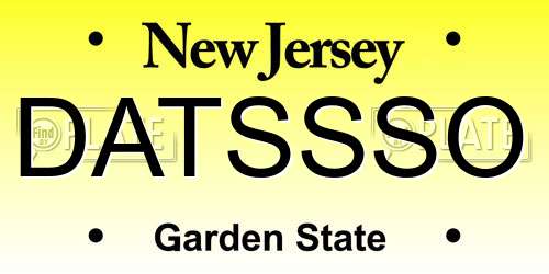 DATSSSO New Jersey License Plate