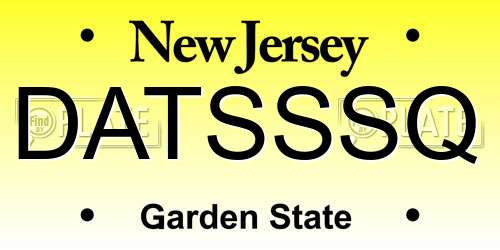 DATSSSQ New Jersey License Plate
