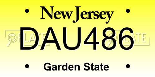 DAU486 New Jersey License Plate