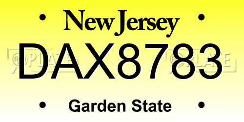 DAX8783 New Jersey License Plate